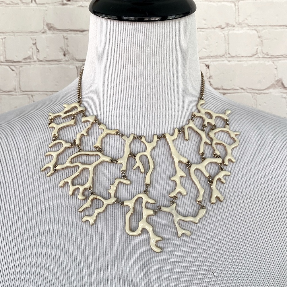 Aldo White-Cream Coral Statement Necklace